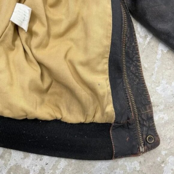 Vintage Orvis A-2 Flight Leather Bomber Jacket Mens Medium Patina FLAW READ - Picture 7 of 16